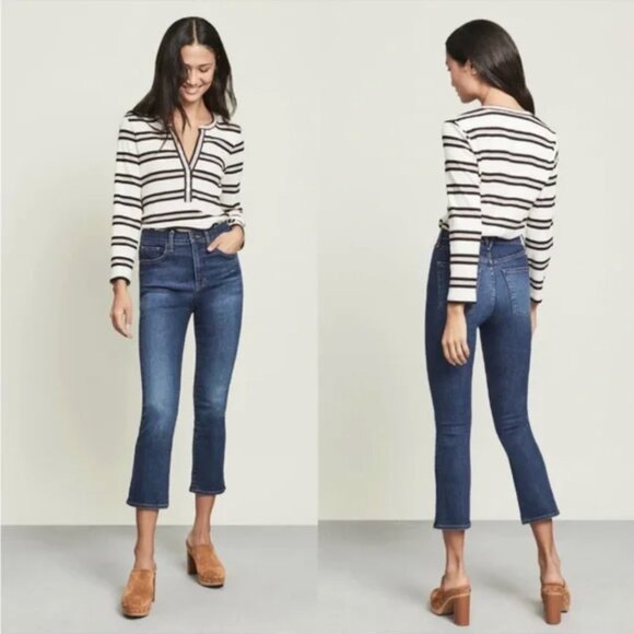 Veronica Beard Carly High Rise Kick Flare Jeans Womens Size 25 Zion Wash EUC - Picture 1 of 9